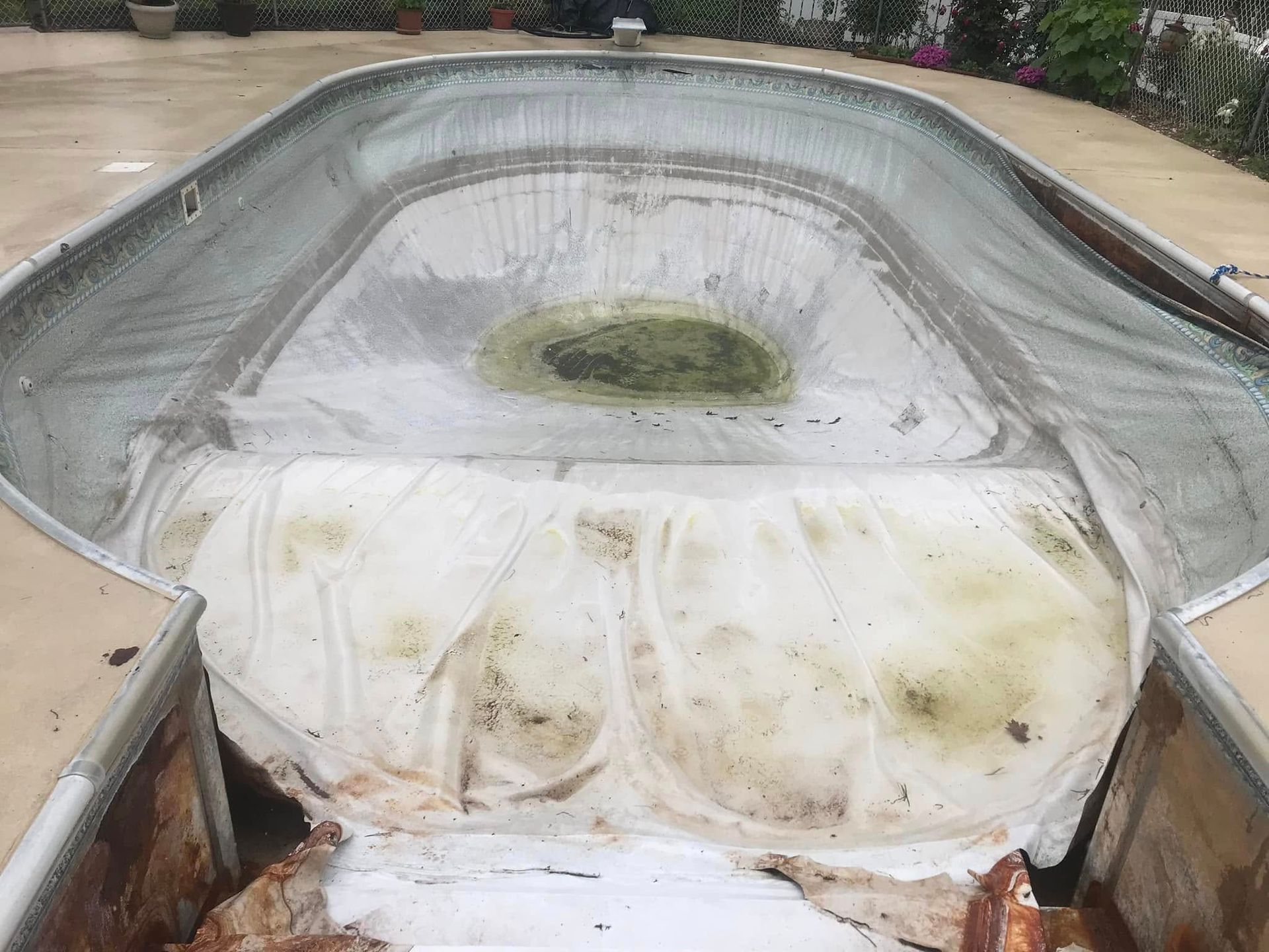 Pool Patrol Pros crew installing an above-ground pool in a Pennsylvania backyard