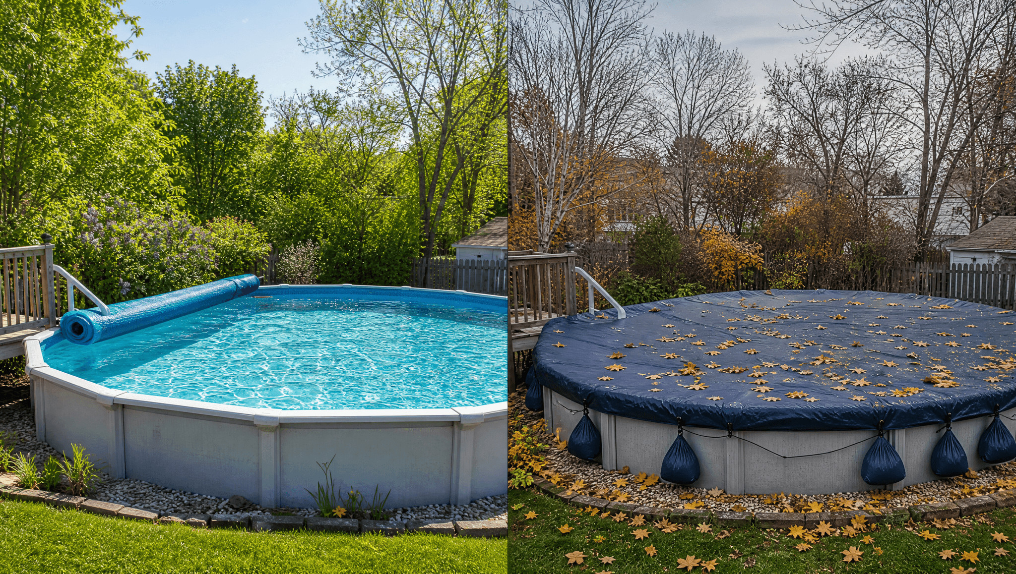 Pool opening and closing services for a Lehigh Valley backyard pool